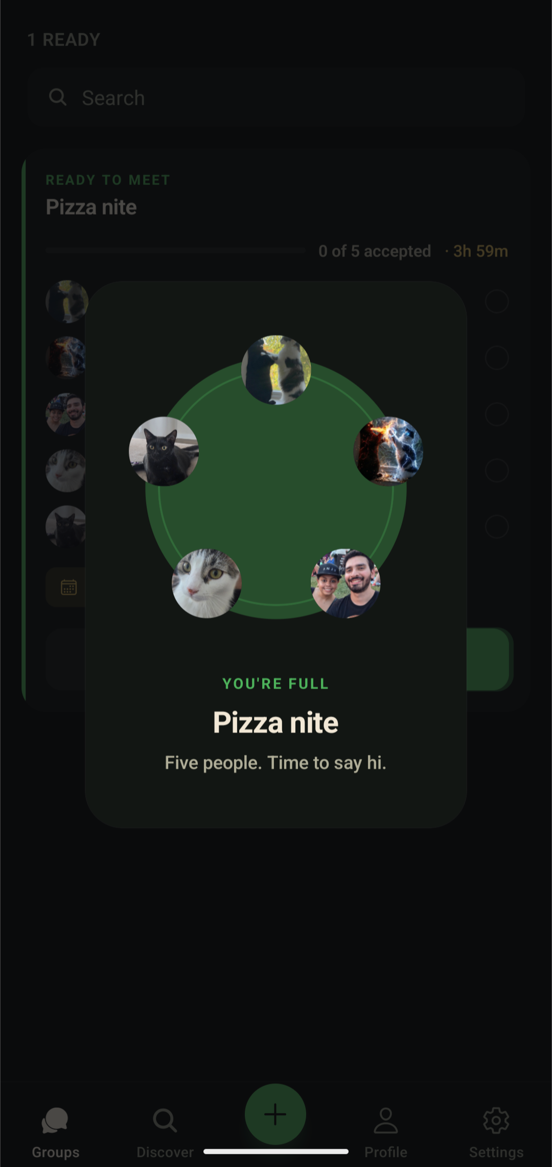 A group fills to five